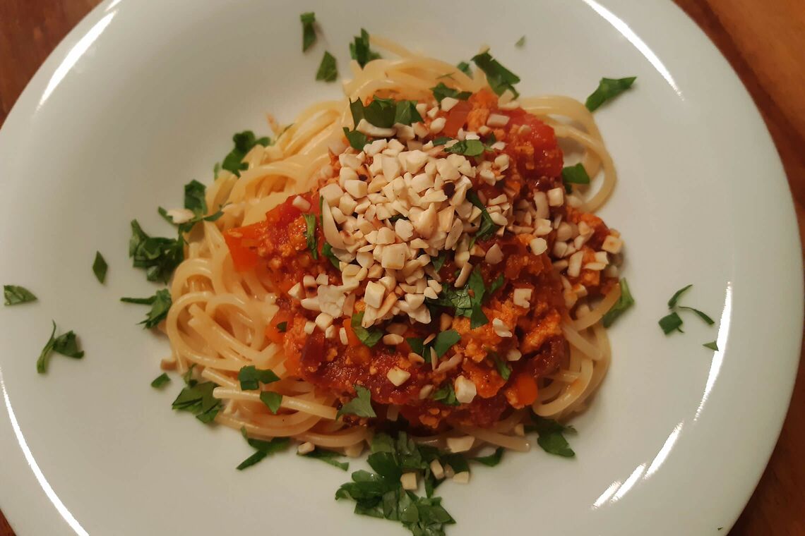 Fleischlos glücklich machen diese Spaghetti Bolognese